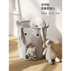 Crianças cesta de armazenamento balde transparente bonito roupas sujas algodão linho ins nórdico pequeno urso Panda cest