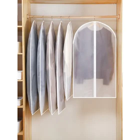 Roupas anti-poeira capa casaco terno pendurado saco doméstico lavável transparente capa guarda-roupa pendurado roupas sa