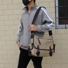 Aiuge bolsa masculina Retro bolsa de lona versão coreana bolsa escolar Casual bolsa mensageiro Horizontal bolsa de ombro
