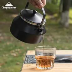 Ao ar livre 1L chaleira 304 aço inoxidável ultra-Mini chaleira de acampamento cafeteira montanhismo portátil ultra-leve