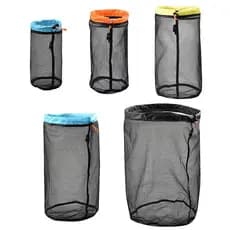 Esportes ao ar livre acampamento rede malha saco de armazenamento roupas de viagem saco de cordão para baixo saco de dor