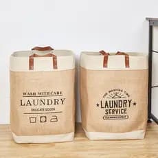 Cesta de roupas sujas de linho de algodão doméstico mudança de roupas cesta de armazenamento de roupas sujas cesta de bo