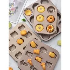12 peças molde de bolo biscoito Donut arroz bolo copo Muffin forno cozimento pequena assadeira ferramentas de cozimento