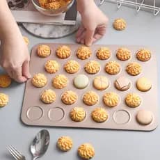 Molde de biscoito Chocolate cacau Chip assadeira 30 Macaron molde gergelim crocante antiaderente assadeira