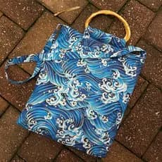 Xiangrujia artesanal Retro tempo estilo japonês onda saco de bambu bolsa de lona feminina de um ombro Diagonal saco de c