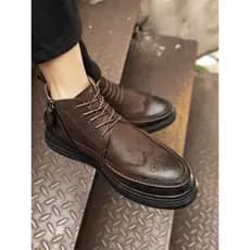 Martin botas masculinas de couro genuíno quatro estações botas curtas Brogue esculpido botas masculinas de negócios sola
