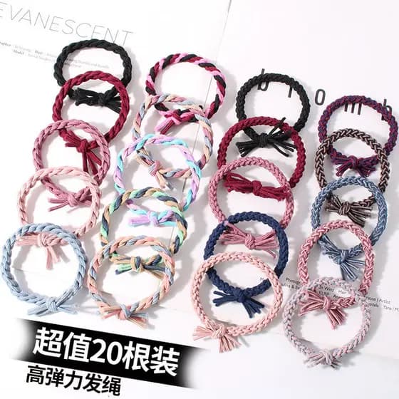 Laço de cabelo trançado elástico alto, laço de cabelo básico, faixa de borracha, coreano, crianças, acessórios para cabe
