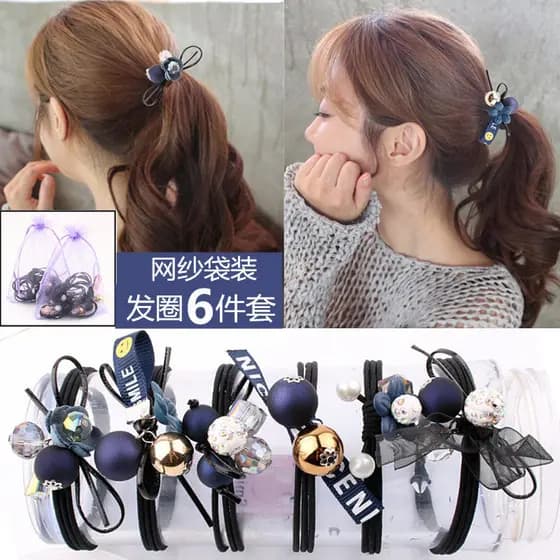 Cabeça corda coreano fresco Mori estilo feminino simples único corda de cabelo gravata cocar adulto elástico anel de cab