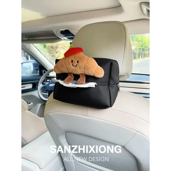 Saco de Croissant bonito saco de tecido do carro criativo assento de carro volta saco de papel caixa de apoio de braço d
