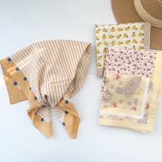 Lenço quadrado pequeno de algodão puro Floral estilo fino 2026 primavera verão lenço de seda viagem lenço decoração pequ