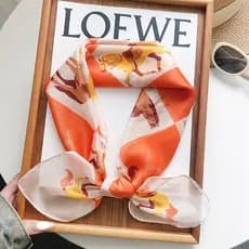 Britânico Retro pônei lenço de seda feminino All-Match leve viagem foto protetor solar lenço decorativo gaze cicatriz