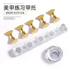 Base de suporte para Manicure, suporte de fixação magnética para unhas falsas, ferramenta de cristal, conjunto de argila