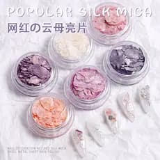 Influenciador ins estilo acessórios de Manicure peça de Mica de seda Metal peça ultrafina concha Natural lantejoulas fot