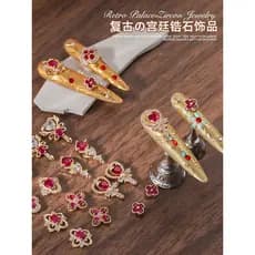 Influenciador de venda quente estilo palácio armadura Manicure diamante 2026 novo estilo luxo Xifei de volta ao palácio