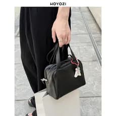 [Bolsa Xiaoyoujia] HOYOZI Couro Genuíno Quadrado Pequena Bolsa de Ombro Feminina 2026 Bolsa Mensageiro de Ombro