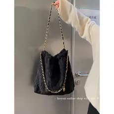 [Bolsa Xiaoyoujia] HOYOZI Golden Years Balde de corrente plissada Bolsa de lixo Bolsa de lona outono inverno
