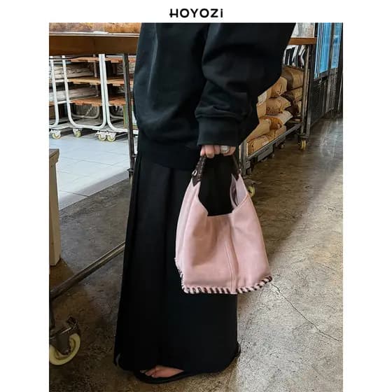 [Xiaoyoujia Bag] HOYOZI Jelly Woven Bag Outono Inverno Couro Genuíno Bolsa Feminina 2026 Novo Estilo Portátil Crossbody
