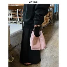 [Xiaoyoujia Bag] HOYOZI Jelly Woven Bag Outono Inverno Couro Genuíno Bolsa Feminina 2026 Novo Estilo Portátil Crossbody