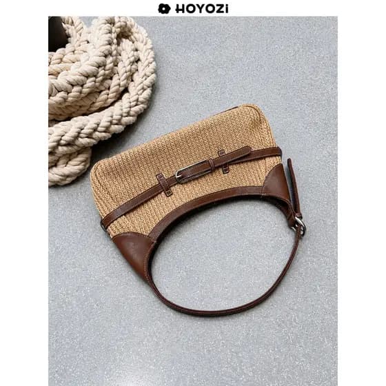 HOYOZI Original novo produto 2026 tecido axilas saco feminino de um ombro verão grande capacidade [saco Xiaoyoujia]