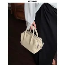 HOYOZI 2026 Novo produto de couro genuíno Boston portátil Crossbody feminino Commuter multicompartimento [bolsa Xiaoyouj