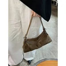 [Bolsa Xiaoyoujia] HOYOZI Couro Genuíno Fosco Motocicleta Axilas Bolsa Feminina Ombro Bolsa Mensageiro Outono 2026