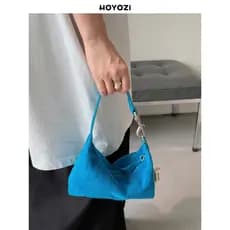 [Bolsa Xiaoyoujia] HOYOZI Bolsa mensageiro de couro genuíno nas axilas Bolsa feminina para celular com Design de nicho d