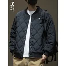 Primavera outono uniforme de beisebol algodão acolchoado jaqueta masculina ar algodão outono inverno solto tamanho grand