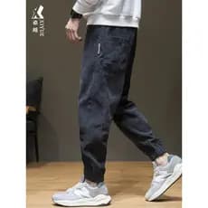 2026 primavera Leggings masculinas calças casuais High-End Waffle Sweatpants Extra grande primavera outono tornozelo com