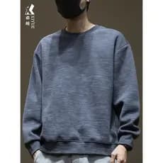 Kiyoshi moletom de algodão dupla face masculino primavera outono pesado em torno do pescoço camisa de fundo primavera so