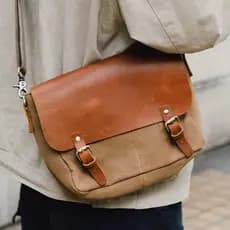 Sobag feito à mão exclusivo Street Wear couro mensageiro bolsa de ombro unissex Retro aba Commuter lona saco do mensagei