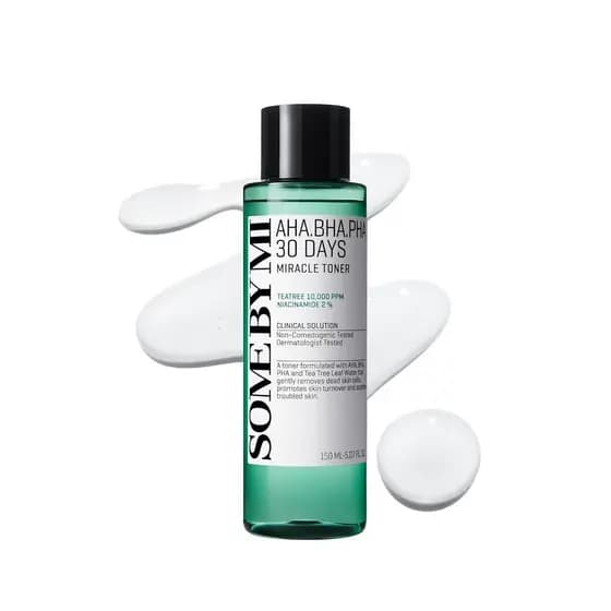 SOME BY MI AHA BHA PHA 30 Days Miracle Toner – 5.07oz, 150ml – Tônico Facial Esfoliante Coreano com Ácido Salicílico par