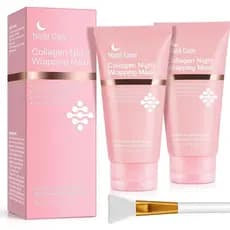 Máscara Facial Noturna de Colágeno, Máscara Noturna Hidratante Antirrugas e Firmadora para Todos os Tipos de Pele, Másca
