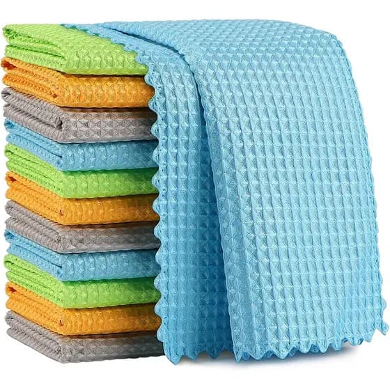 Pano de limpeza de microfibra para vidros AIDEA, pacote com 12 unidades, pano de limpeza sem fiapos, panos para aço inox