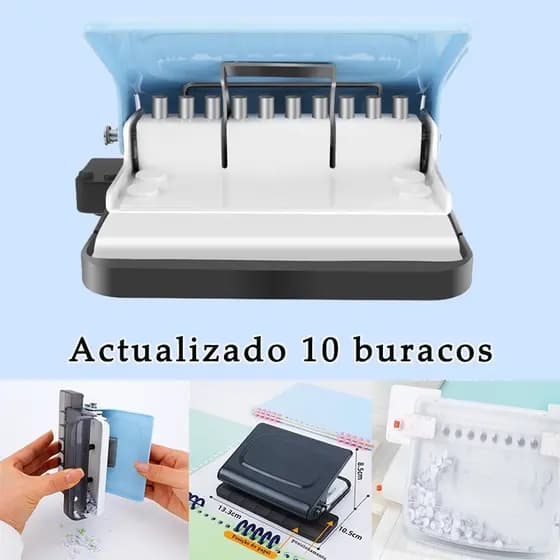 Furador Manual De 10 Furos, Furador De Papel, Furo Redondo