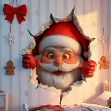 Adesivos de Parede com Personagens Divertidos de Natal (3 peças) - Autoadesivos, à prova d'água, decoração de Natal, fác