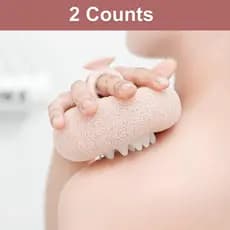 Conjunto de duas peças: esponja de banho 2 em 1, esponja esfoliante, escova de limpeza, esponja de banho ultra macia com
