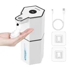 Dispensador automático de sabão, dispensador de sabão sem toque de 12 onças, recarregável por USB, 4 configurações