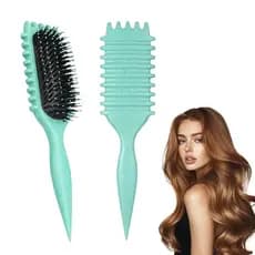 Escova modeladora de cabelo, escova modeladora Flash 2025, escova modeladora feminina (verde)