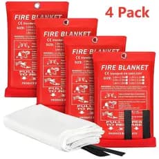 Manta Antifogo de Emergência - Pacote com 4 - Manta Antifogo de Fibra de Vidro para Cozinha, Manta Antifogo para Casa 40