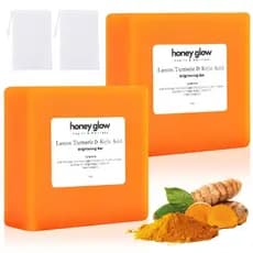 Barra de Sabão Honey Glow de Limão, Cúrcuma e Ácido Kójico, Sabão Artesanal para Rosto e Corpo, para Todos os Ti