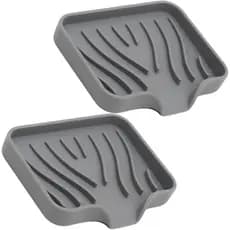 para sabonete com furos de drenagem, para sabonete cinza para pia de banheiro, conjunto de 2 peças