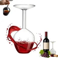 Taça de vinho invertida, taça de coquetel invertida de 14 oz com cabo longo, copo criativo, único e divertido, adequado