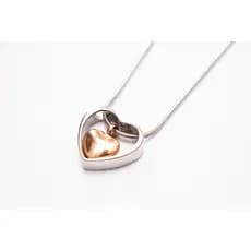 Colar Mini Urna Para Cinzas Cremação Coração Rose Aço Inox Recordação Memorial