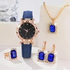4 Pçs Relógio Coreano Feminino Acessórios De Luxo Conjunto Ins Moda Feminina Quartzo