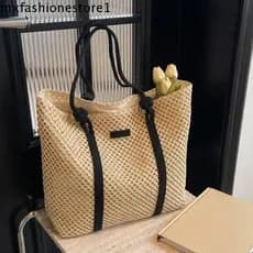 Sacos Tecidos De Palha MXFASHIONE , Bolsas De Praia Feitas À Mão Com Fecho De Zíper , Sacola De Compras De Grande Capaci