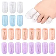 2 Pçs Separador De Silicone Respirável Protetor Gel Cobre Tubo Com Furos Para Calos Bolha Toe Joanete Espaçador