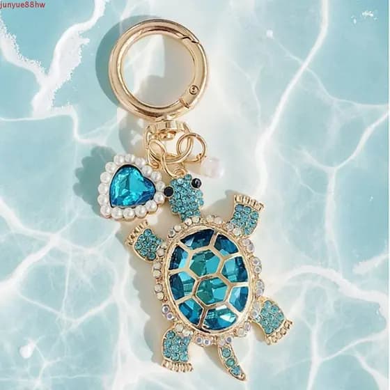 Chaveiro De Tartaruga JUNYUE , Pingente Marinha De Pérola De Imitação De Strass Criativo De Suspensão De Oceano
