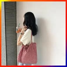 Bolsa Média Com Alças Duplas , Sacola Padrão De Verificação Fresca , Crossbody Macia Para Reuniões Casuais , Viagens Diá