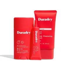 Duradry3-StepSystem combate o excesso de suor nas axilas, o odor e a hiperidrose, bloqueia a transpiração. Gel e sabonet