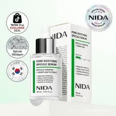 Sérum Calmante para Poros NIDA com Espículas (30mL) / Espículas 1000PPM, Extrato de Heartleaf / dos Poros, Contr